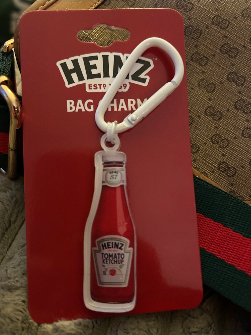 Heinz Tomato Ketchup Bag Charm Catsup Mini Bottle Bag Charm NEW Iconic Bottle